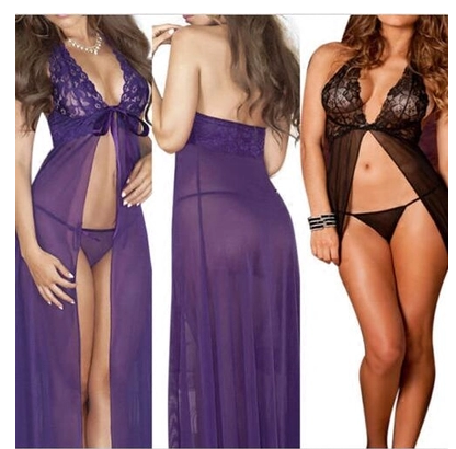 Alter Lace with maxi front slitted sexy lingerie
