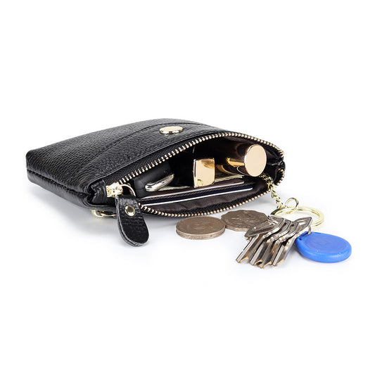 Short mini leather coin purse