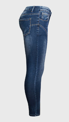 Mid-rise elastic split-leg hem