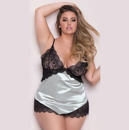 Fashion Lace Deep V Satin Satin Sexy Lingerie