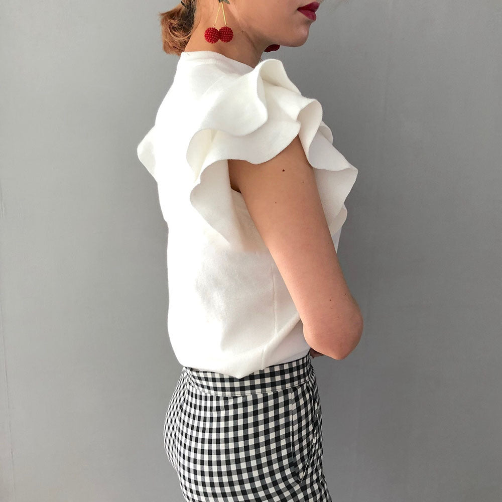 Casual Ruffled Short-Sleeved Blouse