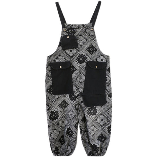 Real Shot Denim Print Women's Overalls