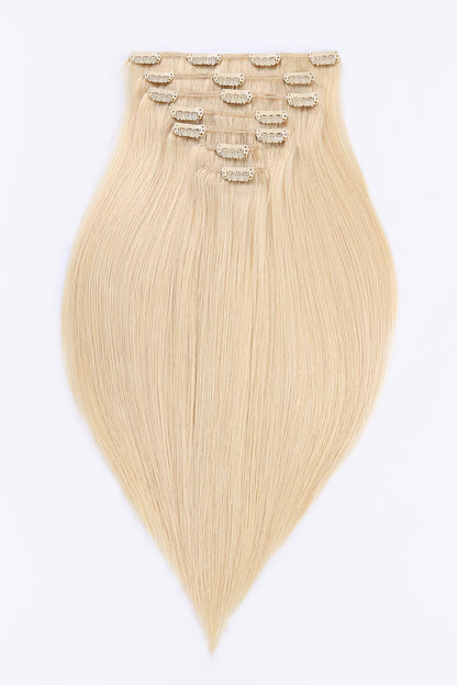 18" 120g Clip-In Hair Extensions Indian Human Hair in Blonde