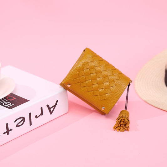 Korean woven mini coin purse