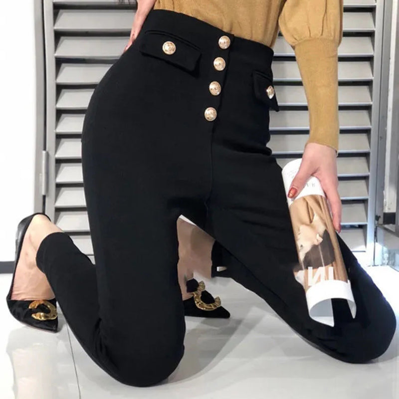Women's Thin-footed Jeans Korean Style Elastic Skinny High Waist