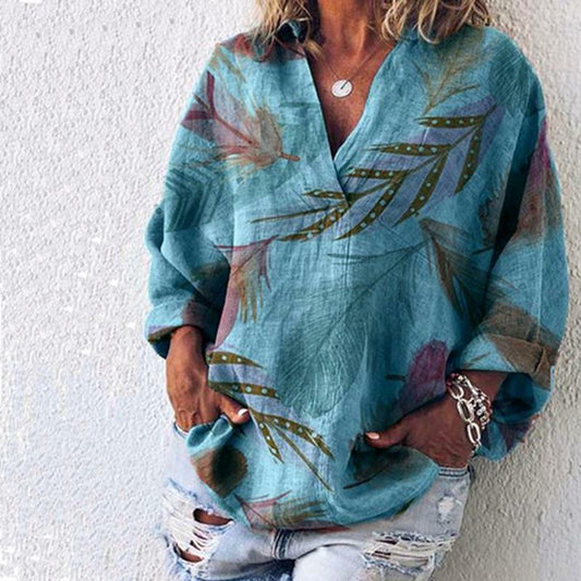 V Neck Loose Blouse