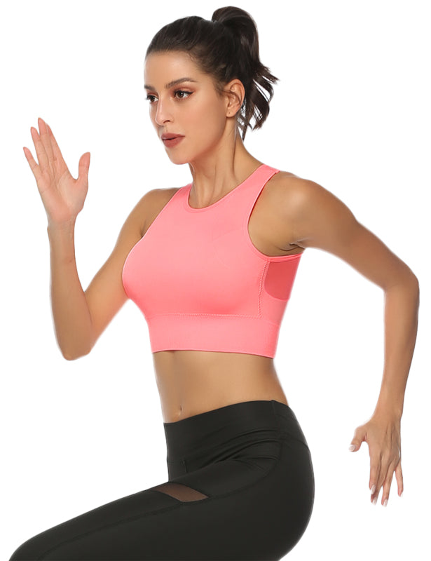 sexy mesh sports bra yoga fitness vest with zipper bag