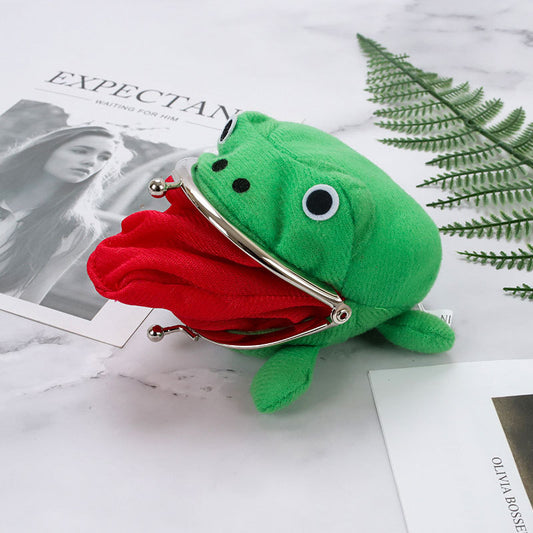 The Little Green Frog Made A Cute Coin Purse