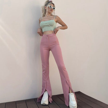 Split Flared Pants Women's High Waist Slimming Fashion All-match Tight Casual Pants