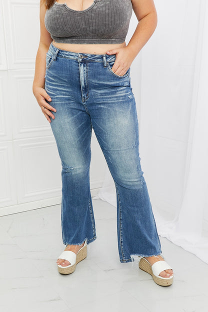 RISEN Full Size Iris High Waisted Flare Jeans
