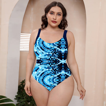 Full Size Printed Scoop Neck Sleeveless One-Piece Swimsuit