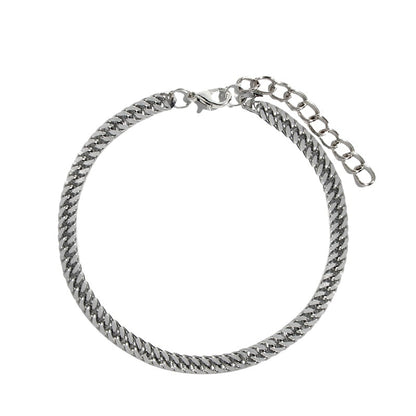 Flatfoosie Stainless Steel Anklet Bracelet For Women New Fashion Silver Color Twist Chain Anklet Personality Jewelry Gifts