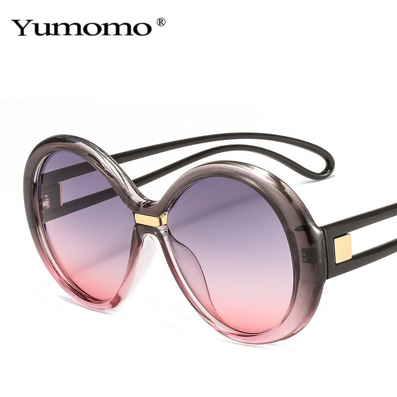 Fashion Oversized Round Sunglasses Women Vintage Colorful Oval Lens Eyewear Popular Men Sun Glasses Shades UV400
