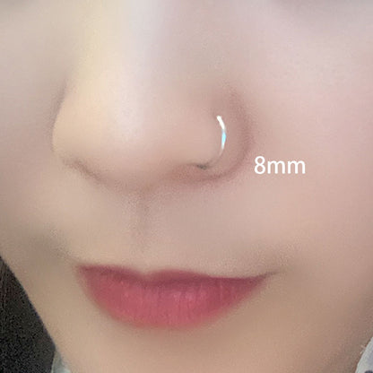 New Punk 8/10mm Titanium Steel Lip Rings Cuff Clip on Fake Labret Piercing Ear Nose Hoops Unisex Women Septum Body Jewelry
