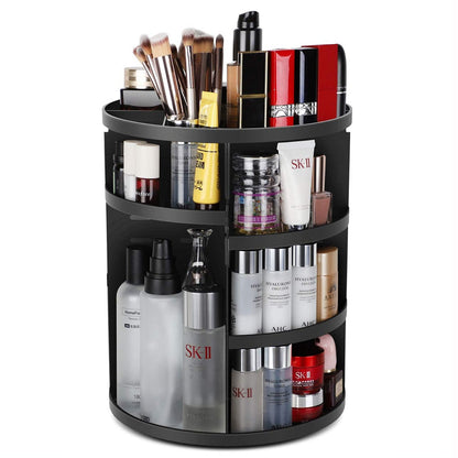 Skin Care Organizer Black Cosmetic Storage Box 360 Degree Rotating Desktop Dressing Table Lipstick Rack Explosive