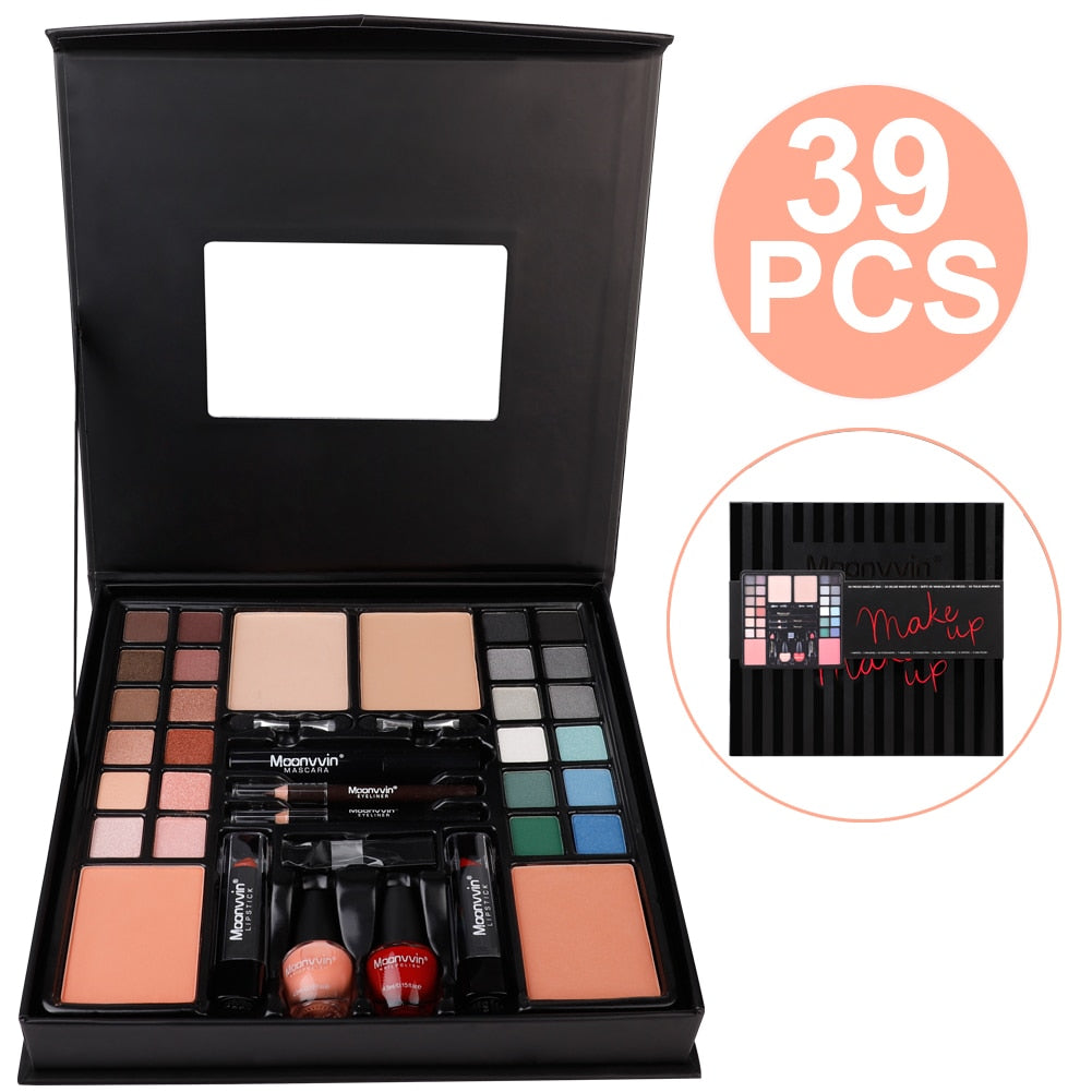 39pcs/set New 24 Colors Eyeshadow Makeup Palette Set Mascara Eyeliner Lipstick Set Eye Shadow Pallets
