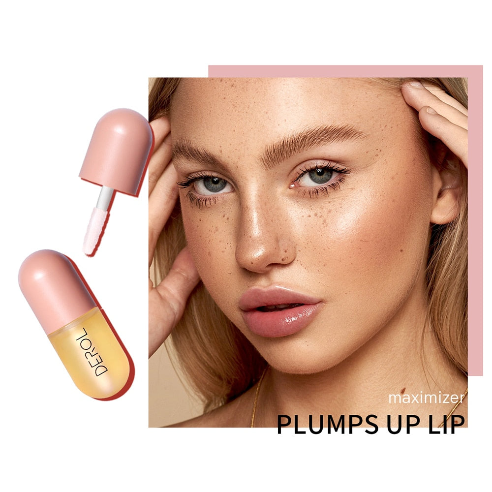 Instant Lip Plumper Natural Lip Enhancer Volumising Lip Plumping Balm Moisturizing Clear Lip Gloss for Fuller Lips Reduce Lip