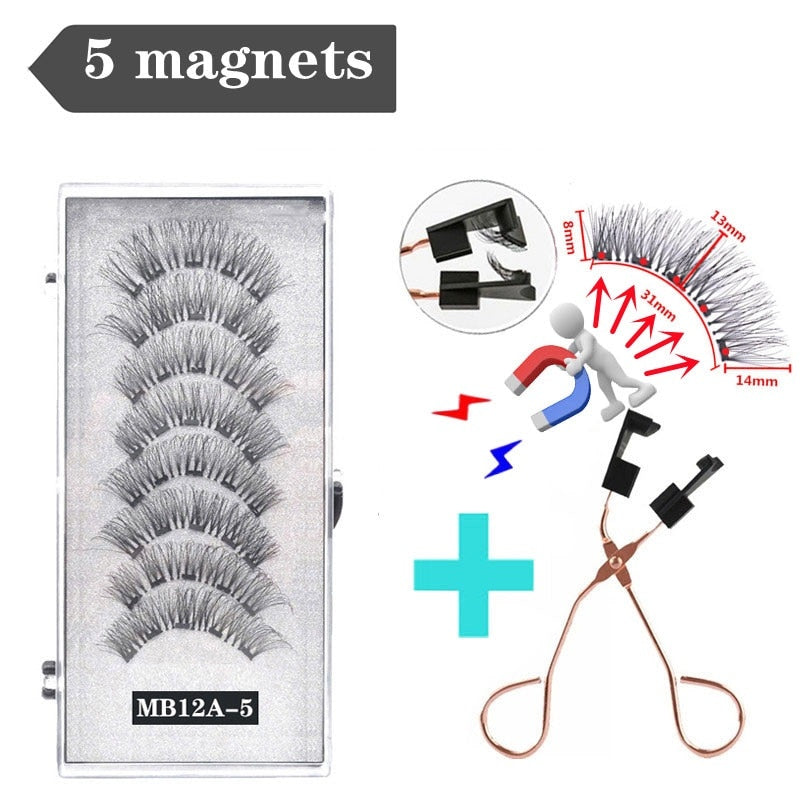 3D magnetic eyelashes With 4/5 Magnets handmade makeup Mink eyelashes extended false eyelashes Reusable false eyelashes