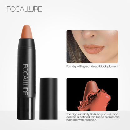 FOCALLURE 27 Color Colorful Lipstick Waterproof Shimmer Matte Metal Style Red Lip Makeup Cosmetic