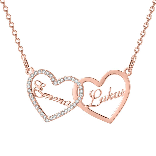 Custom Heart Necklace Personalized Name Necklace Iced Out Choker Custom Crystal Pendant Chain Jewelry For Women Best Friend Gift