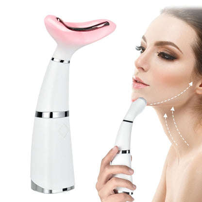 LED Photon Therapy Neck and Face Lifting Massager Sonic Vibration Beauty Machine Anti Wrinkle Skin Tightening Double Chin Slimme