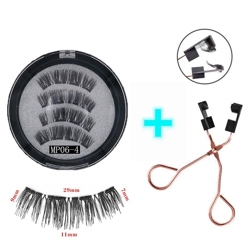 3D magnetic eyelashes With 4/5 Magnets handmade makeup Mink eyelashes extended false eyelashes Reusable false eyelashes