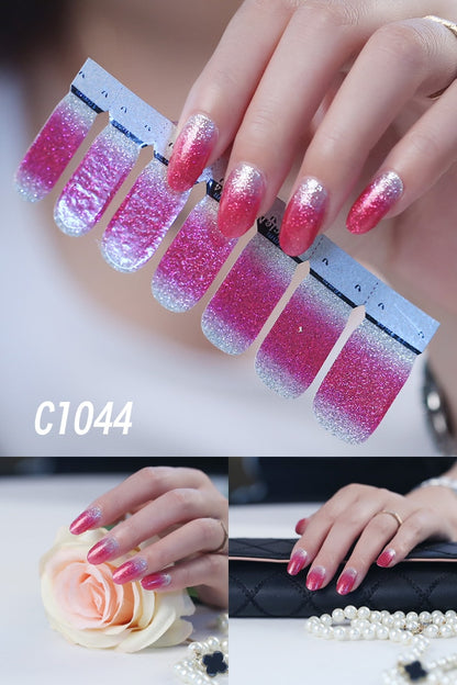 Fashion Nail Art Decorations - 14 tips. Colorful Self-adhesive Stickers