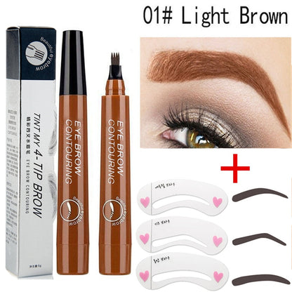 5-Color Four-Pronged Eyebrow Pencil Eyebrow Brush Split Liquid Waterproof Long-Lasting Eyebrows Enhancer Pencil Eyebrow Shadow