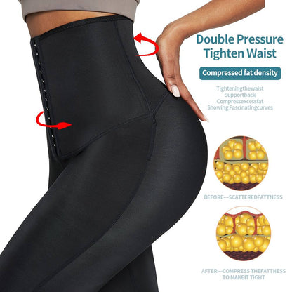 Women High Waist Neoprene Slimming Leggings Waist Trainer Sauna Tummy Control Workout Pants Fitness Shapewear With Hooks