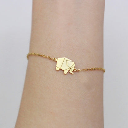 Charms Bracelet Femme Stainless Steel Women Dainty Jewelry Lucky Origami Elephant Bracelets Friendship Gifts BFF