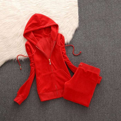 2022 Spring/Fall Women&#39;s Brand Velvet Fabric Tracksuits Velour Suit Women Track Suit Hoodies And Pants fat sister sportswear