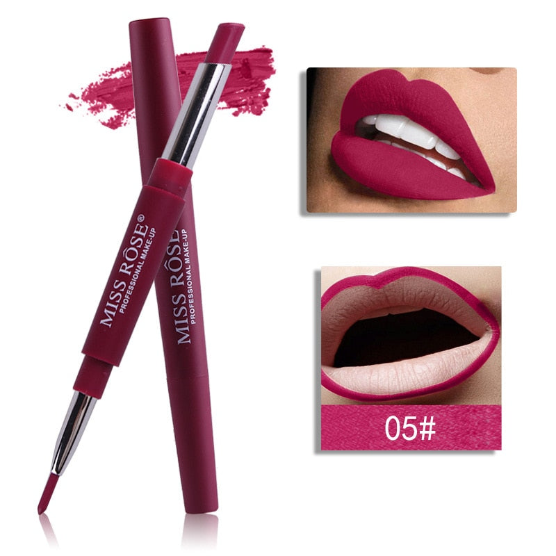 8 Color Matte Lipstick Lip Liner 2 In 1 Brand Makeup Lipstick Matte Durable Waterproof Nude Red Lipstick Lips Make Up