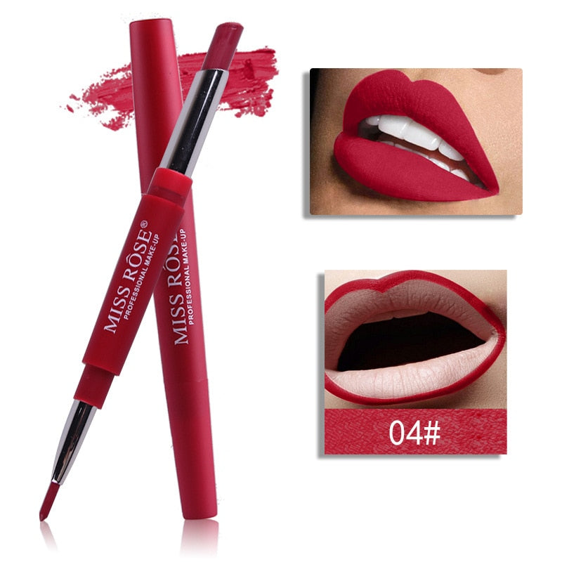 8 Color Matte Lipstick Lip Liner 2 In 1 Brand Makeup Lipstick Matte Durable Waterproof Nude Red Lipstick Lips Make Up