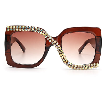 Diamond Square Sunglasses Women 2022 Luxury Vintage Oversize Sunglasses Unique One Piece Rhinestone Glasses Shades gafas de sol