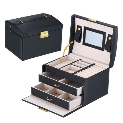 Casegrace Large Jewelry Box Organizer Girls PU Leather Drawer Jewellery Boxes Earrings Ring Necklace Jewelry Storage Case Casket