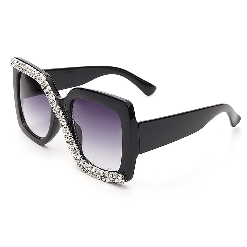 Diamond Square Sunglasses Women 2022 Luxury Vintage Oversize Sunglasses Unique One Piece Rhinestone Glasses Shades gafas de sol