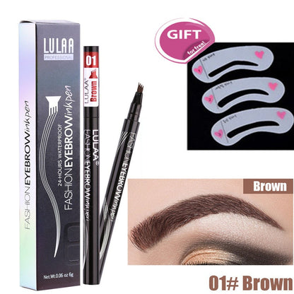 5-Color Four-Pronged Eyebrow Pencil Eyebrow Brush Split Liquid Waterproof Long-Lasting Eyebrows Enhancer Pencil Eyebrow Shadow
