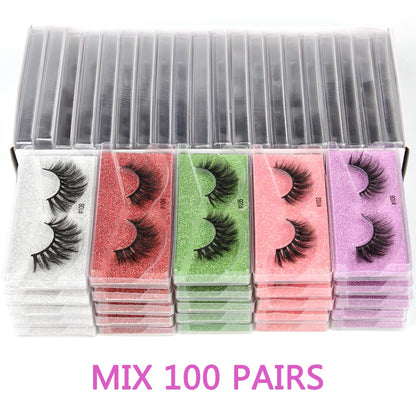 Wholesale Mink Eyelashes 10/30/50/100pcs 3d Mink Lashes Natural false Eyelashes messy fake Eyelashes Makeup False Lashes In Bulk