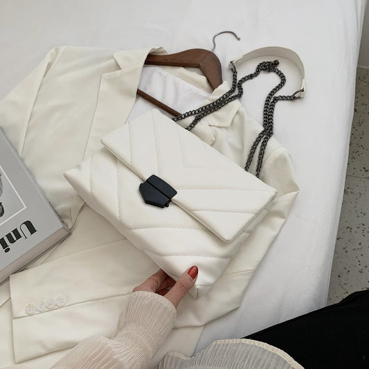 Embroidery Thread Small PU Leather Crossbody Bags For Women 2021 Trend Hand Bag Women's Branded Trending Shoulder Handbags
