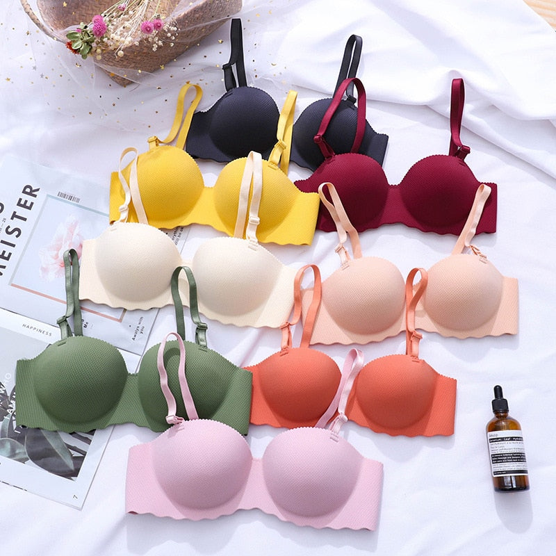 Women Invisible Bra Sexy Lingerie Seamless Bras Push Up Underwear For Girls Strapless Bralette Brassiere 7 Colors Intimates