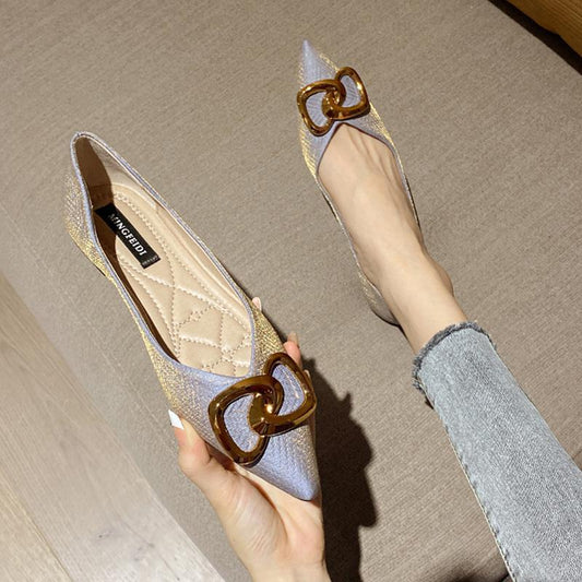 Single shoes female Internet celebrity 2021 spring and autumn new pattern Late wind Gentle shoes fairy Doug shoes Sharp point Flat bottom Versatile Women's Shoes