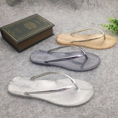women   Crystal   flip   flop   summer   jelly   shoes   Sandals   slippers