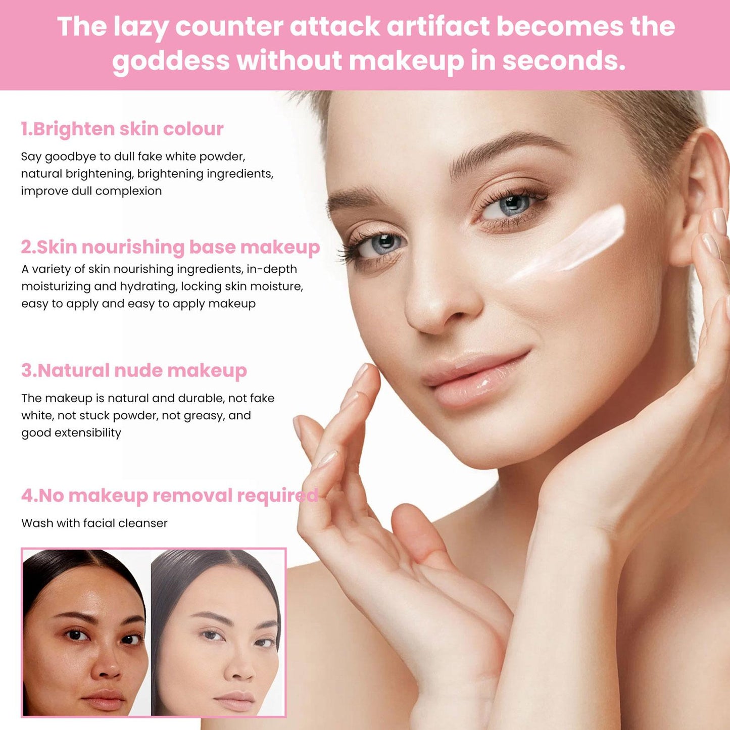 Makeup Primer | Makeup Base Moisturizer | Make Up Primer Cream Powerful Hydration Brighten The Complexion 3 In 1 Tone Up Cream