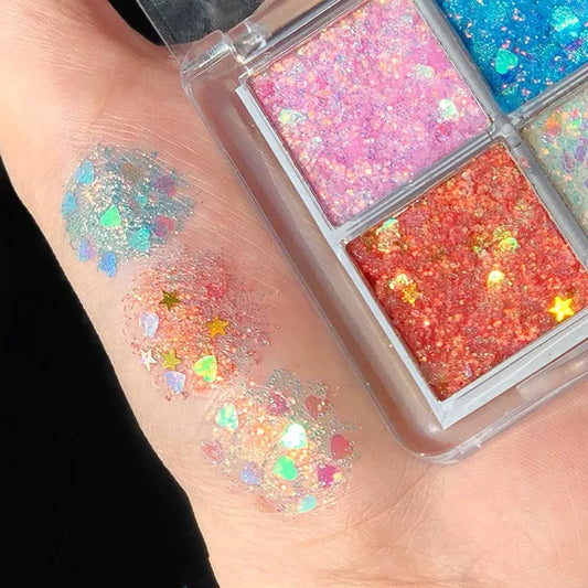 NEW IN Color Sequins Matte Eyeshadow Palette Shiny Waterproof Long-lasting Glitter Eye Shadow Diamond Shimmer Pigment Make Up Pa