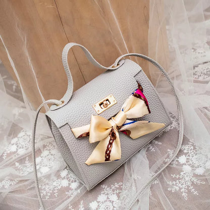 Leather Bow-Knot Shoulder Bag Messenger Purse Bag Women Single Strap Crossbody Handbag Purse Small 5 Colors