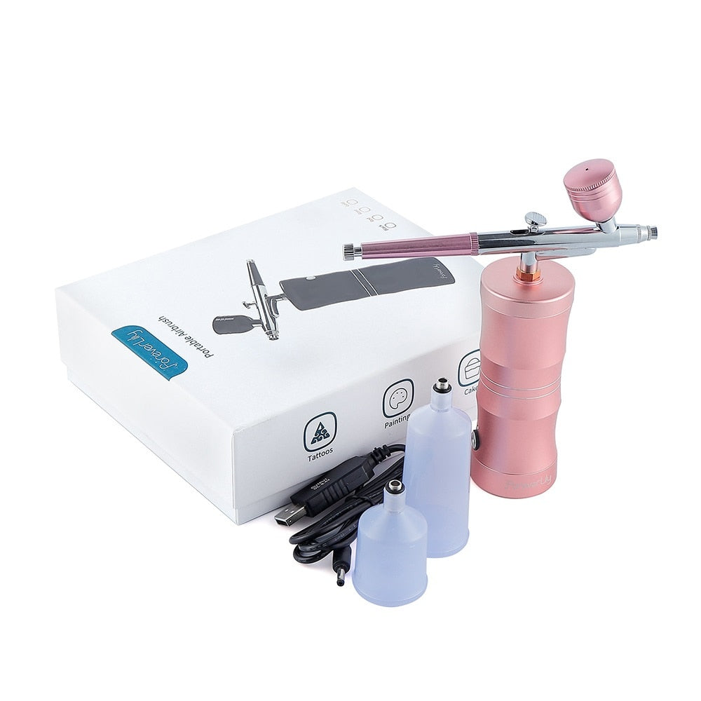 0.4mm Airbrush Makeup Compressor Kit Air-brush Spray Gun for Art Painting Manicure Craft Spray Model Face Steamer