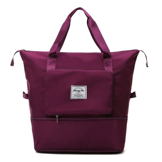 Large Capacity Folding Travel Bags Waterproof Tote Handbag Travel Duffle Bags Women Multifunction Dry&amp;wet Separation Bag
