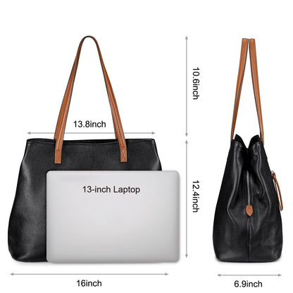 S-ZONE Women Soft Genuine Leather Handbag Large Capacity Shoulder Hobo Bag