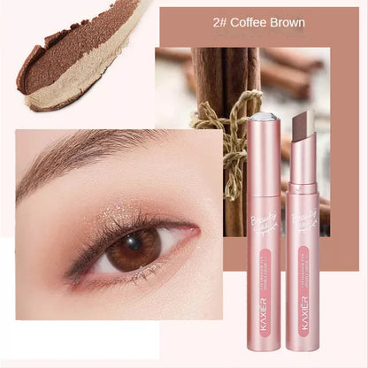 2022New Quality Double Color Gradient Eye Shadow Stick Matte Eyeshadow Waterproof Bicolor Shimmer Cosmetics Beauty Makeup Tool