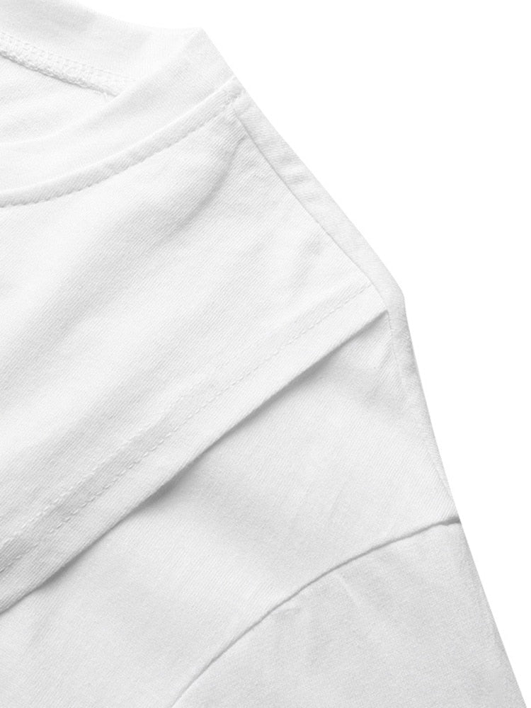 White Tops Women Blouse  VONDA Summer Casual Short Sleeve Round Neck Split Hem Party Shirts Bohemian Blusa